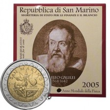 2 EURO SAN MARINO 2005 - GALILEO GALILEI - FDC UNC -