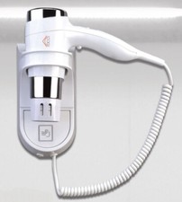 ASCIUGACAPELLI ASCIUGA CAPELLI HOTEL DCG 1600W PHON ALBERGO PARETE MURO HTW1028