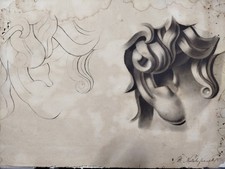 quadro astrattoa carboncino