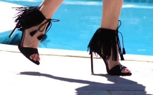 Zara frangia sandali tacco - frangia,