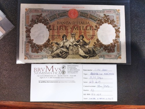 Regno italia lire 1 - d'italia., 1.000
