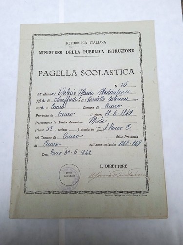Pagella scolastica - , 3°