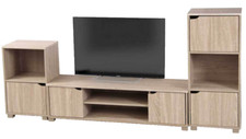 KIT MOBILE SALOTTO PORTA TV HI FI TAVOLINO ARMADIO COMPLETO ROVERE MOD 200*33*94