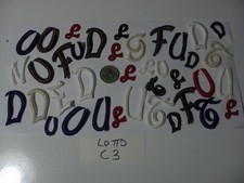 35 PZ LETTERE DA CUCIRE VARI COLORI E MODELLI IN COTONE H DA 2 A 4 CM