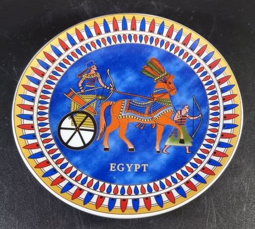 Egyptian souvenir plate blue - egyptian,