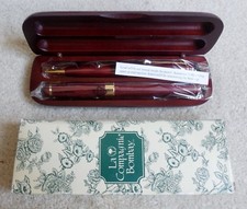 La Compagnie Bombay Set di penne in scatola set da scrivania in mogano - Raro e bellissimo