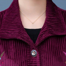 Donna Floreale Giacca Corduroy Cardigan senza Maniche Gilet Canottiera