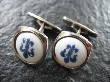 Gemelli argento 925 Georg Jensen Danimarca + porcellana Royal Copenhagen