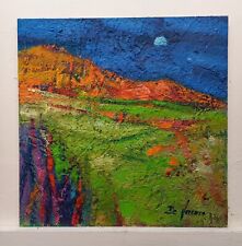 Quadro Astratto Paesaggio Olio Tavola Cm30x30