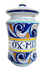 ARREDO FARMACIA VASO FARMACISTA CERAMICA PORCELLANA POLIGROMO ANTICA URBINO