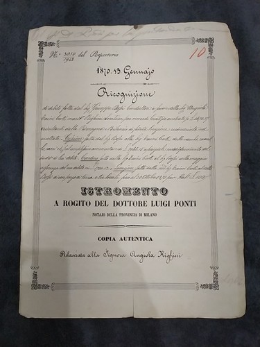 Istromento rogito atto - istromento, o