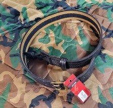 Safariland Sam Browne cintura da lavoro in pelle nera tessuto cestino taglia 40