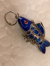 Ciondolo pesciolino pesce carpa koi smalto snodabile vintage 3 cm totali