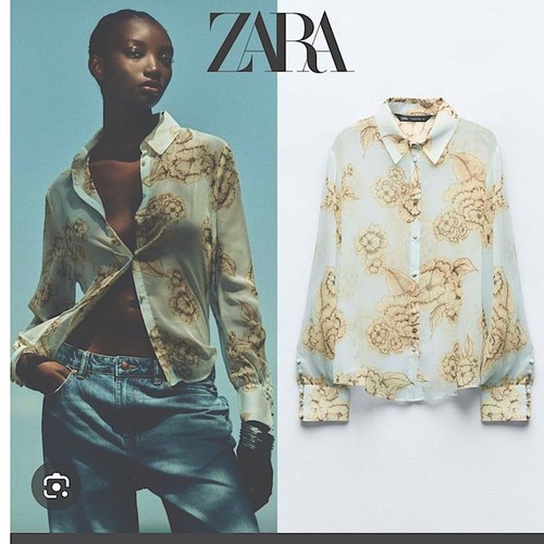 Zara floral print - zara, shirt