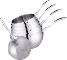 0008115 Set 5 Tegami 12, 14, 16, 18, 20 Cm, Acciaio Inox, Manico Anticalore Acci