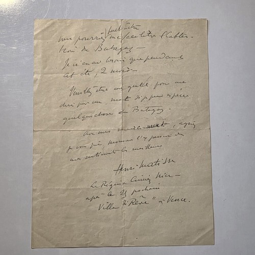 Henri matisse lettera - henri,