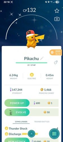 Pikachu shiny world - shiny, cap