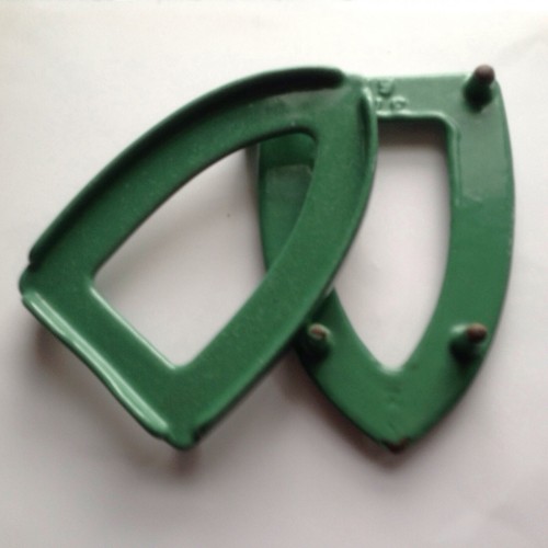 Vtg cast iron green enamel - cast,