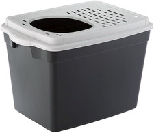 Lettiera Gatto, Toilette per Gatti Coperta, Con Ingresso Dall'Alto, Coperchio Fo