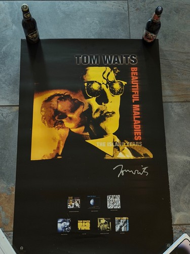 Tom waits signed poster jsa - waits, /