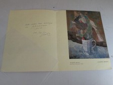AUTOGRAFO GASTONE BREDDO 1967 SU RIPRODUZIONE OLIO IL GRANDE CARTOCCIO SC70