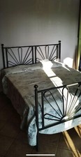 Letto matrimoniale in ferro battuto più rete In Doghe 