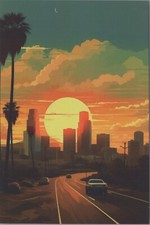 Car Driving Into Modern City