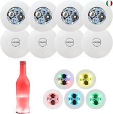8 pezzi adesivi luci d'atmosfera, sottobicchieri universali luminosi,