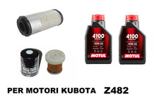 KIT TAGLIANDO COMPLETO AIXAM MINAUTO KUBOTA Z482 FILTRI E OLIO MOTORE 10W30