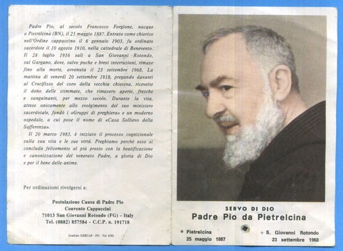 Santino holy card padre - holy,