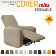COPRIPOLTRONA RECLINABILE ELASTICIZZATO 1 POSTO RELAX ANTIMACCHIA  TINTA UNITA