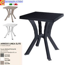 Tavolo Quadrato Casa Tavolino Giardino Esterno 60x60x70 Bianco Antracite Tortora