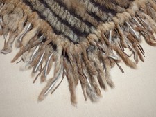 Poncho in vera pelliccia con