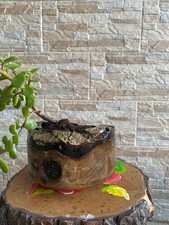 vaso in legno artigianale di olivo 