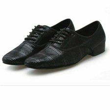 Scarpe da ballo uomo sala da ballo pelle latino valzer tango morbide suola tacco basso