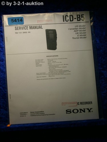 Manuale servizio sony icd - manuale,