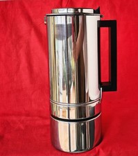 RARA E GRANDE CAFFETTIERA TERMICA TERMOSTEEL THERMOS ACCIAIO E VETRO USATA