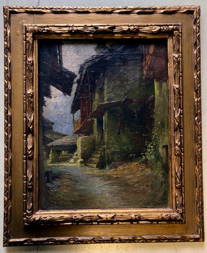 Antico dipinto olio paesaggio - dipinto,
