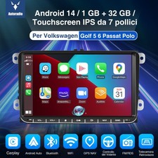 9" Autoradio Stereo Carplay Android 14 GPS Navi RDS Per VW GOLF 5 6 Touran Polo