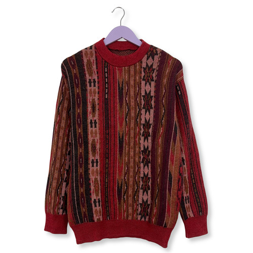 Maglione vintage rosso righe - maglione,