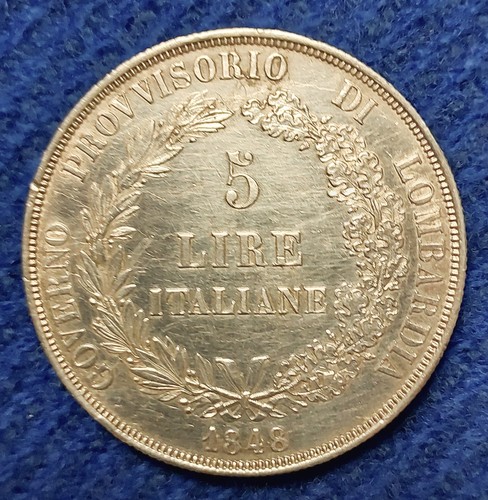 Moneta lire argento 1848 - moneta, da