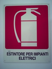 Cartello segnaletica cantiere sicurezza estintore per impianti elettrici ufficio