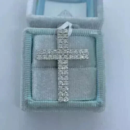 Ciondolo croce moissanite vera