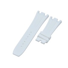 24mm White Rubber Watch Strap