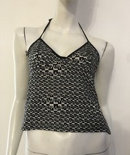 GF FERRE Top bianco nero logo Tg 44