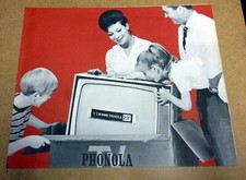 Depliant Pubblicitario TV PHONOLA Pieghevole quattro pagine piu' quattro retro.