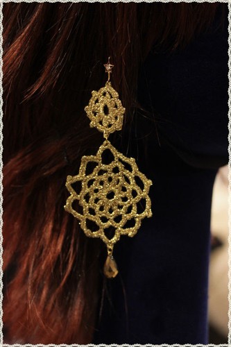 Orecchini pizzo fili oro - in,