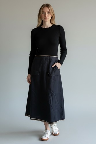 Abito zara nero midi line - zara,