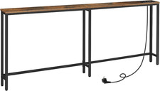 Consolle Da Ingresso, Tavolo Console Stretto Con Stazione Di Ricarica E Porte US