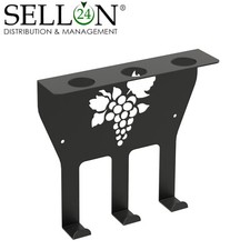 Metallo Supporto da Parete Vino Scaffale Portabottiglie Montaggio a Nero Moderno